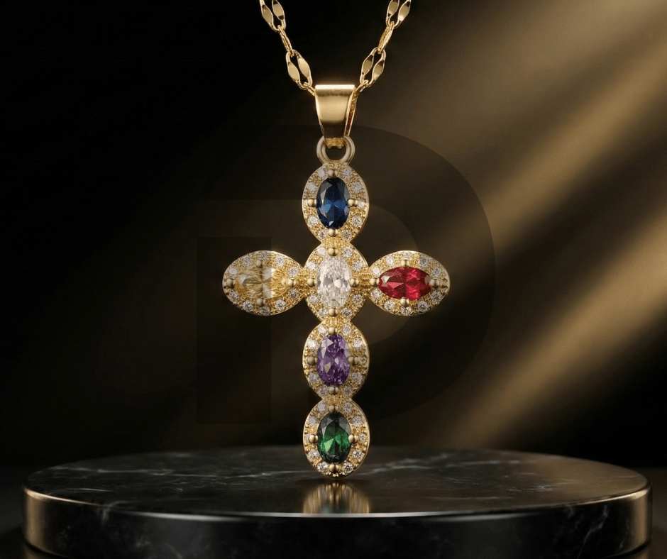 Éclat de Foi - Chaîne Croix de Jésus - Collection Icône Céleste - Du Chic Chez Vous