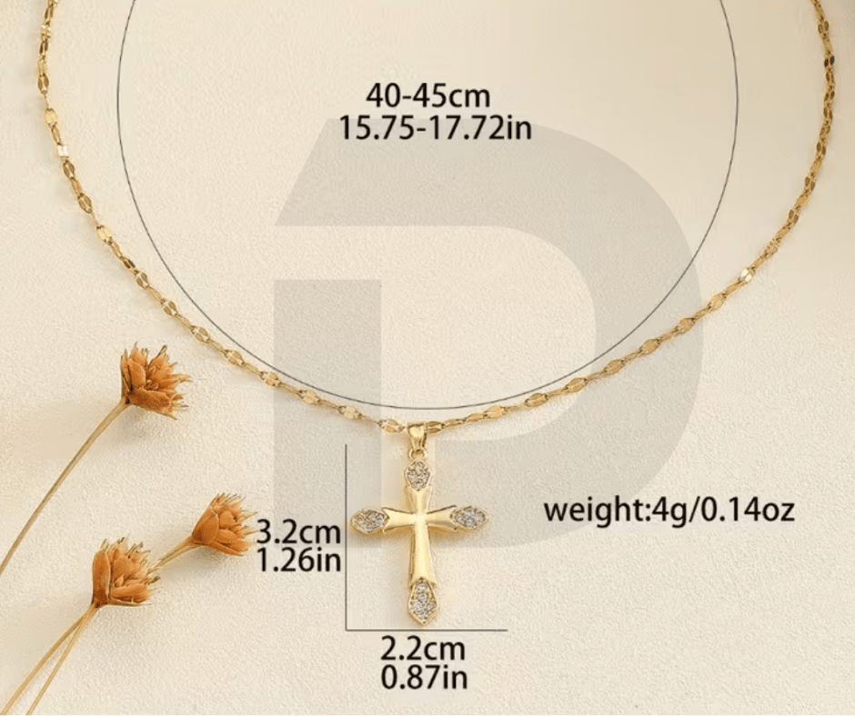 Luxe Sacré - Chaîne Croix de Jésus - Collection Icône Céleste - Du Chic Chez Vous