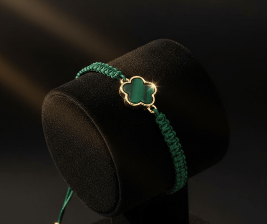 Bracelet à Médaillon Trèfle (vert) - Porte - bonheur Élégant - Du Chic Chez Vous