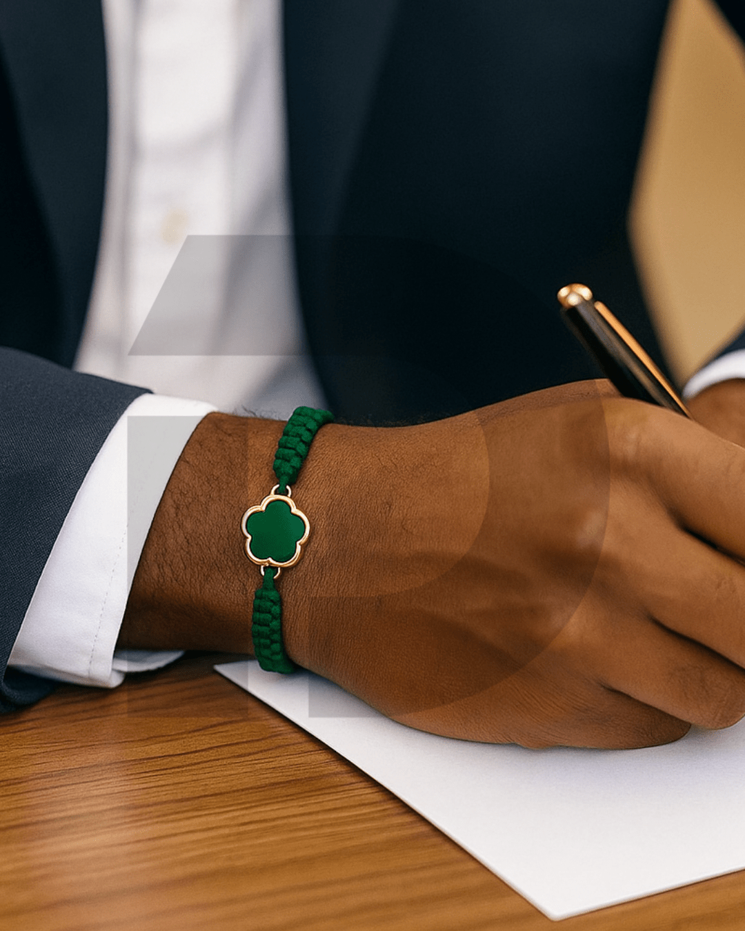 Bracelet à Médaillon Trèfle (vert) - Porte - bonheur Élégant - Du Chic Chez Vous